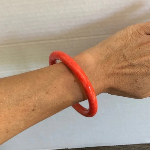 Vtg Marbled Plastic Bangle - Picture 4 of 8